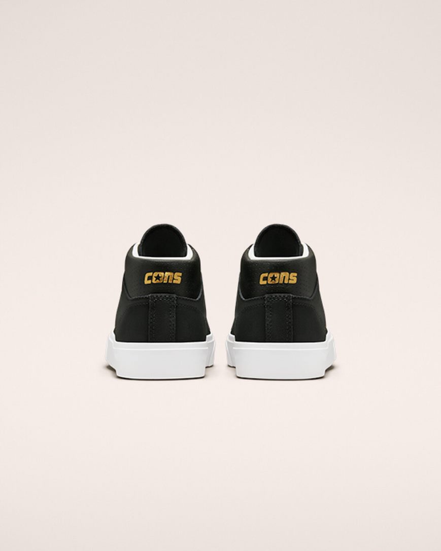 Bascheți Barbati Converse CONS Louie Lopez Pro Mid-High Negrii Albi | RO KALXR612